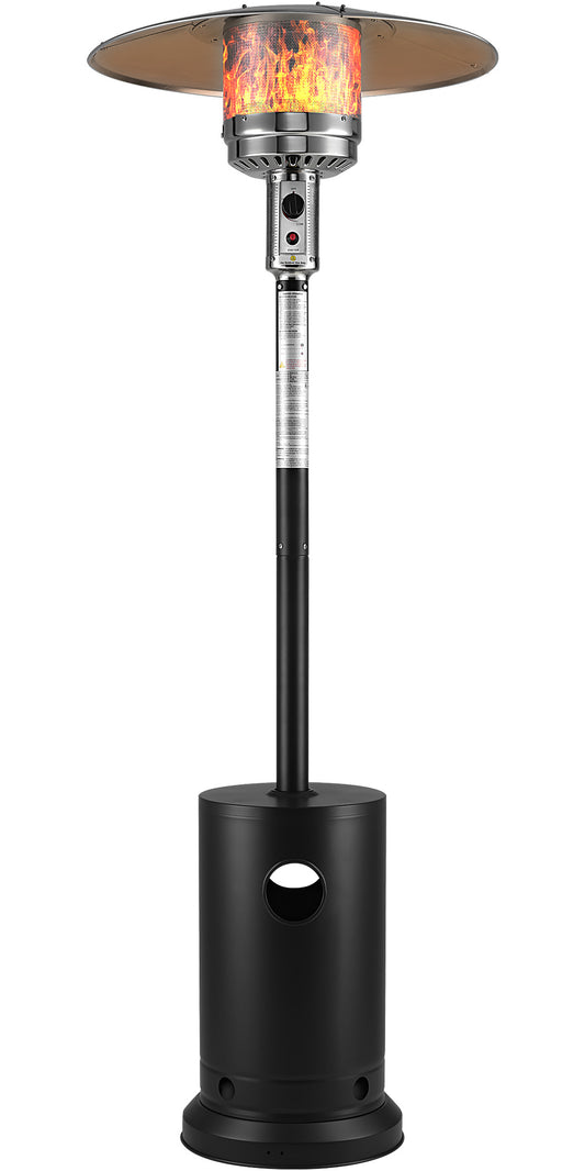 48,000 BTU Patio Heater for Outdoor Use, Propane Patio Heater with Table Design & Wheels, Commercial & Residential, Black