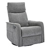 SYNGAR Swivel Rocker Recliner Chair for Living Room, Manual Reclining Chair with Heat and Massage Function, Fabric Single Rocking Sofa with Side Pocket for Home Theater, Gray