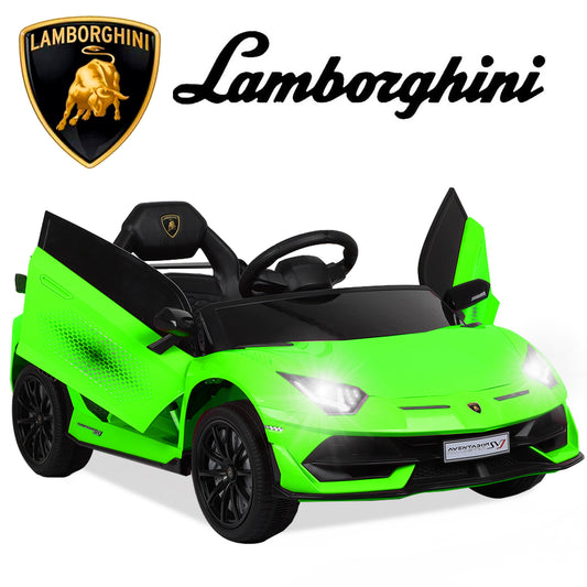 Lamborghini 24V Ride On Car With Remote Control, Licensed Lamborghini Xago Battery Powered Ride On Sports Toy Cars W/Music/MP3/Bluetooth/LED Light, Electric Car for Kids 3-5, Green