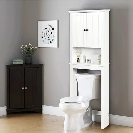 Tall Bathroom Storage Cabinet, Bathroom Furniture Over The Toilet, Freestanding Bathroom Cabinet with Adjustable Shelf, Bathroom Hutch Over Toilet, Space Saving Toilet Shelf Organizer, K775