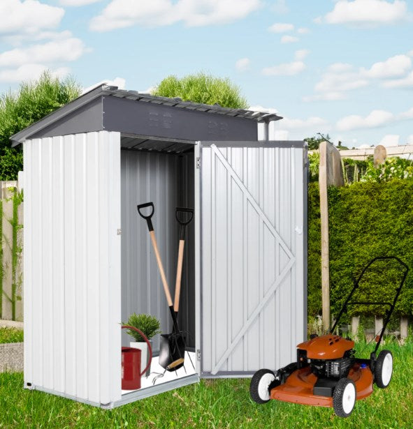 5' x 3' Outdoor Storage Shed, Metal Garden Shed with Single Lockable Door, Tools Storage Shed for Backyard, Patio, Lawn,