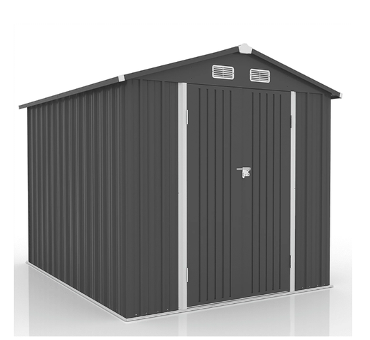 10' x 8' Outdoor Metal Storage Shed, Tools Storage Shed, Galvanized Steel Garden Shed with Adjustable Shelves and Lockable Doors, Outdoor Storage Shed for Backyard, Patio, Lawn, D7812