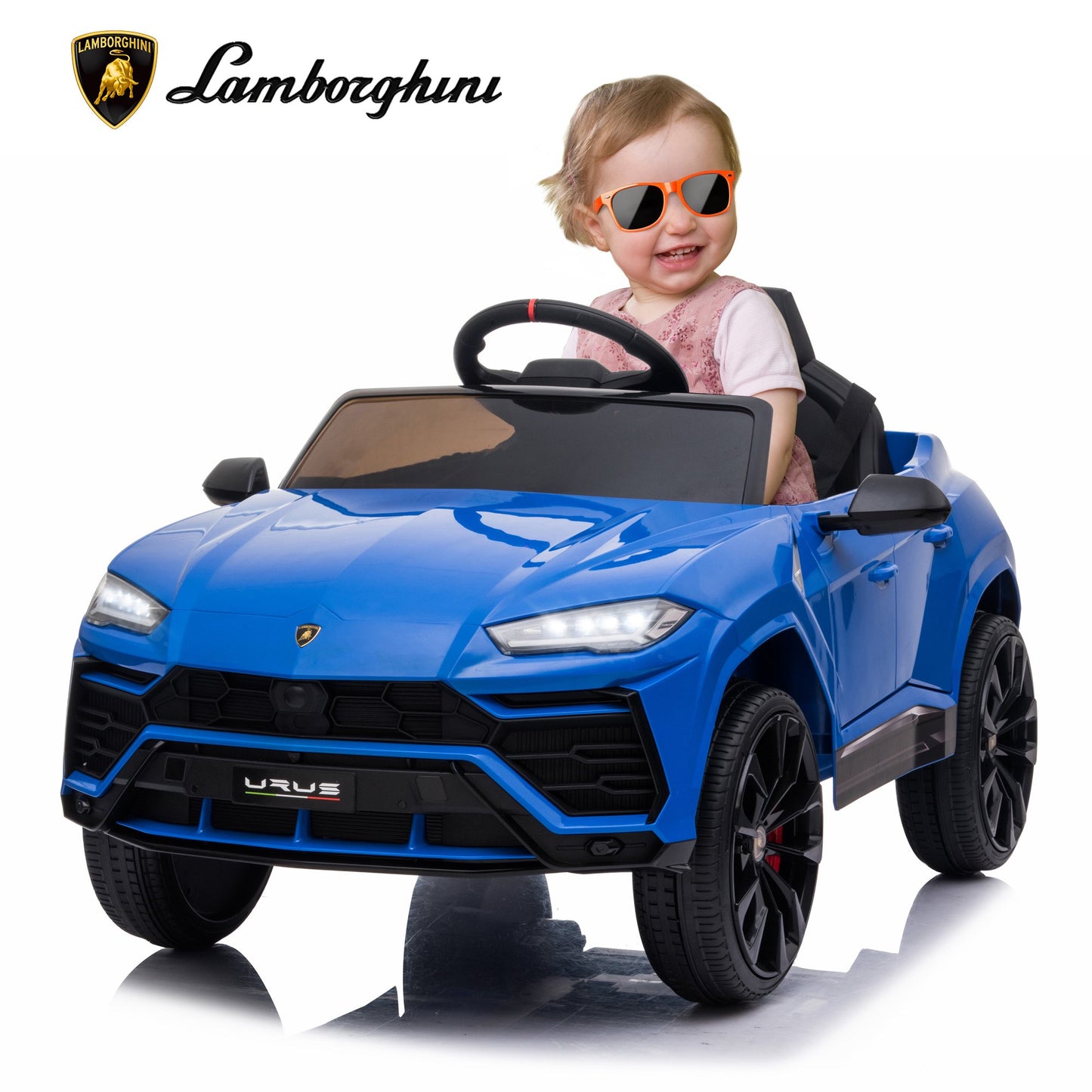 SYNGAR Licensed Lamborghini 12 V Powered Ride on Cars with Remote Control, 3 Speeds, LED Lights, MP3 Player, Horn, Kids Electric Vehicles Ride on Toy for Boys Girls, Blue