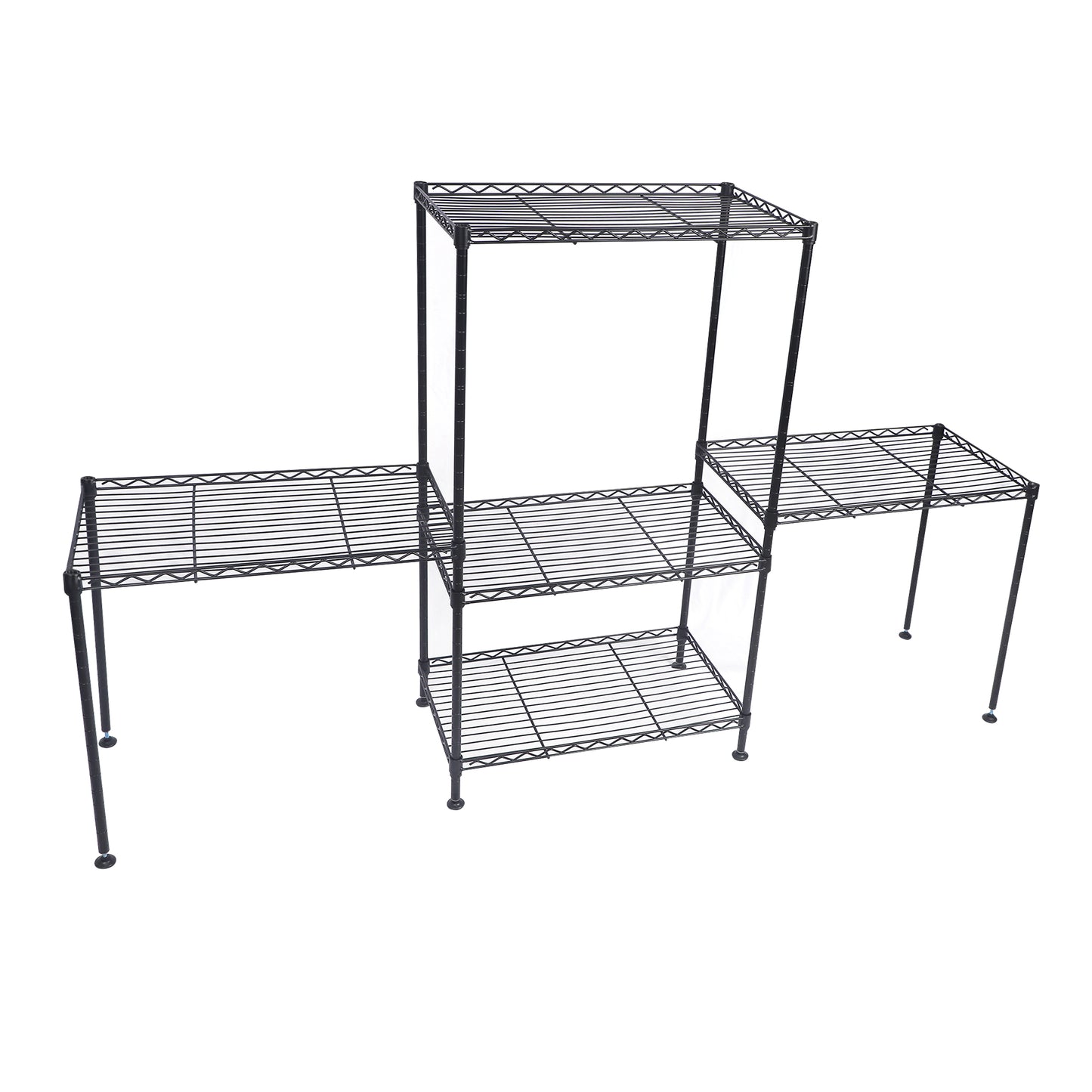 5 Tier Adjustable Storage Shelves Metal Storage Rack Wire Shelving Unit Storage Shelves Metal 19.68"Lx11.81"Wx53.54"H Changeable Assembly Floor Standing Rack for Pantry Closet Kitchen Laundry, Black