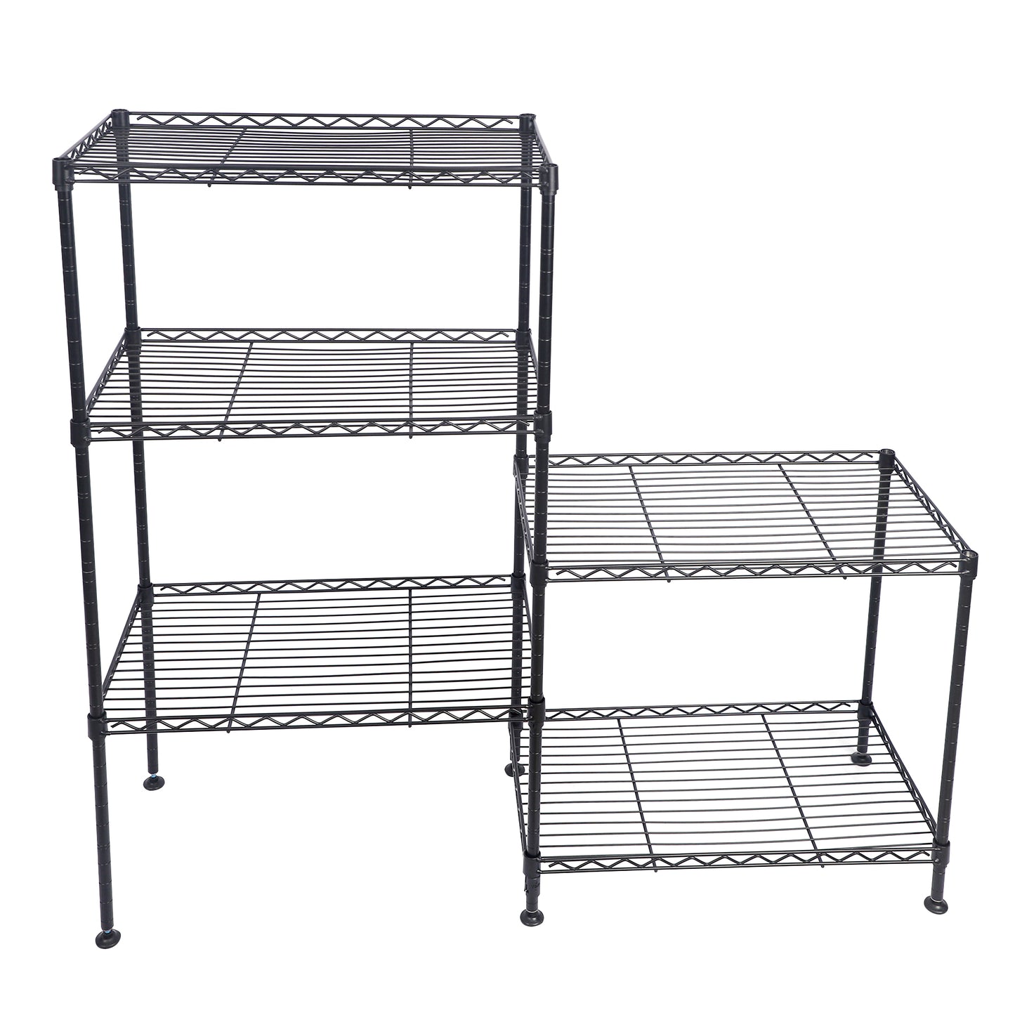 5 Tier Adjustable Storage Shelves Metal Storage Rack Wire Shelving Unit Storage Shelves Metal 19.68"Lx11.81"Wx53.54"H Changeable Assembly Floor Standing Rack for Pantry Closet Kitchen Laundry, Black