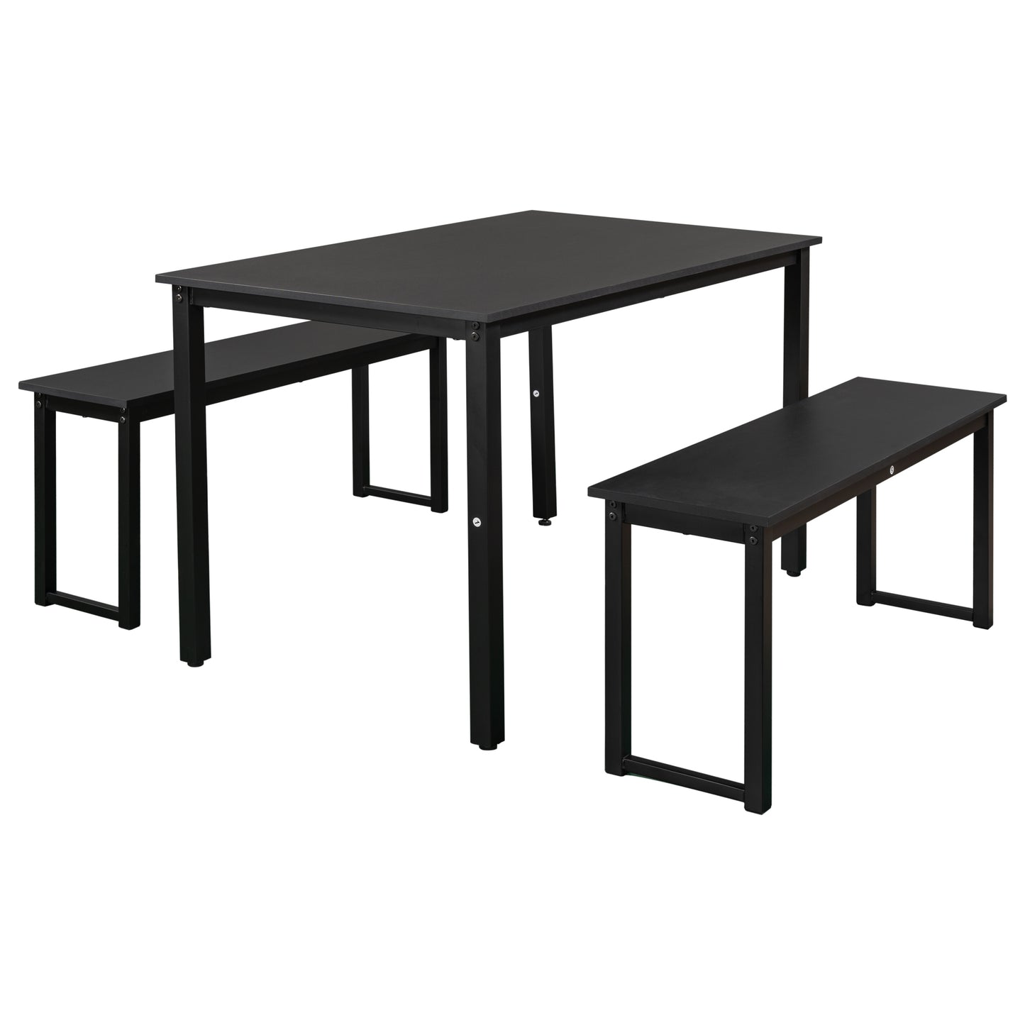 3 Pieces Modern Kitchen Table Set, High Counter Dining Table w/ 2 Benches, Stylish Dining Table Furniture Set, 4-Person Space-Saving Dinette, Modern Pub Table Set, Elegant Bistro Table Set, C14