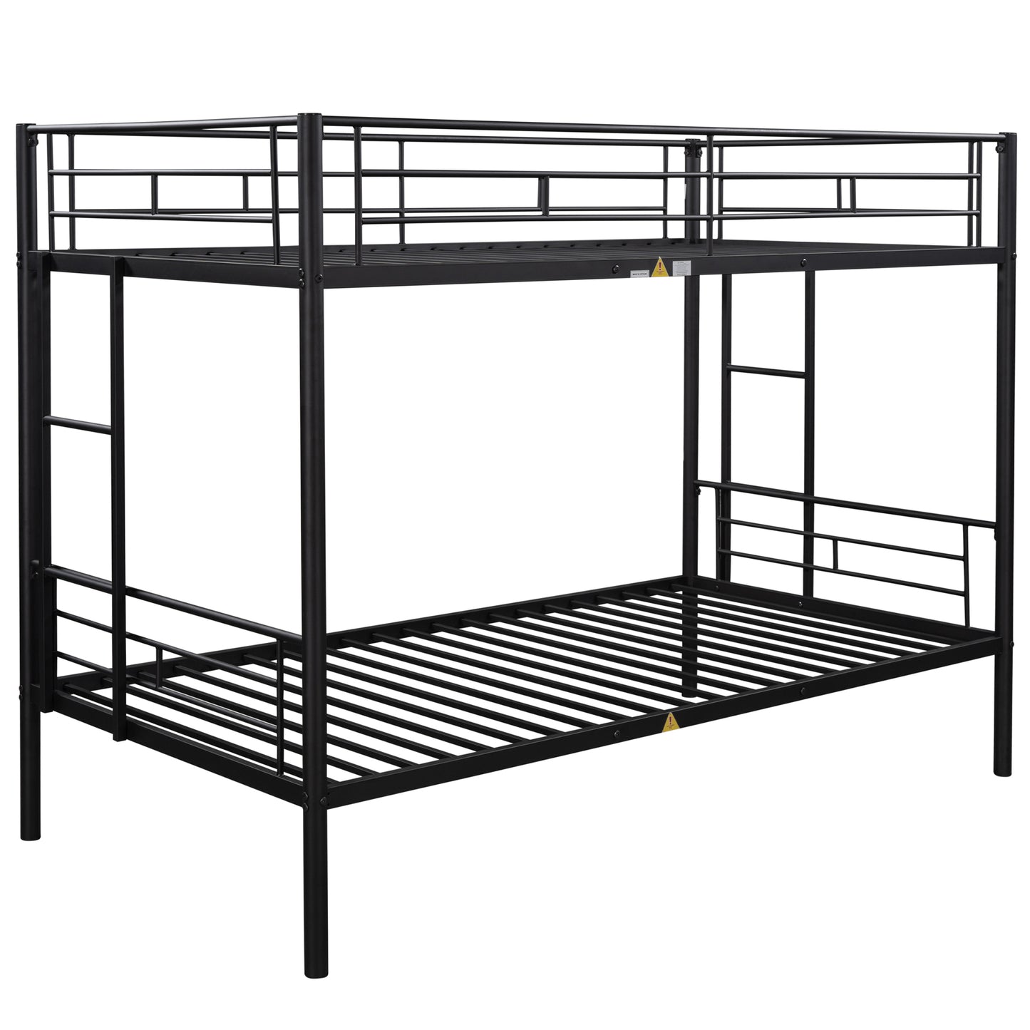 SYNGAR Metal Twin Over Twin Bunk Beds, Twin Bunk Beds for Kids Teens Adults, Industrial Bunkbed No Box Spring Required, Black
