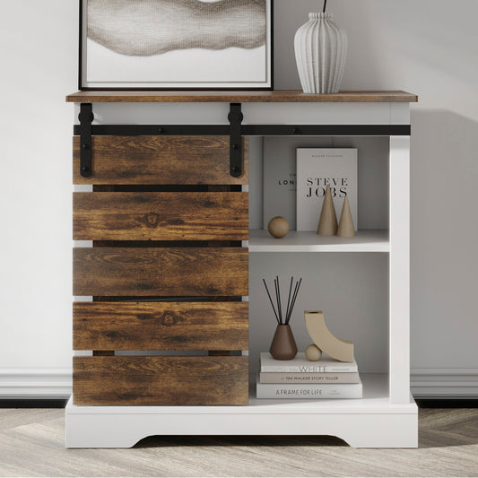 Solid Wood Sofa Side Table, Rustic Console Table for Living Room Entryway Kitchen Bedroom, Modern Farmhouse Style Buffet Sideboard Desk TV Stand, Gray, 32"Lx16" Wx32"H