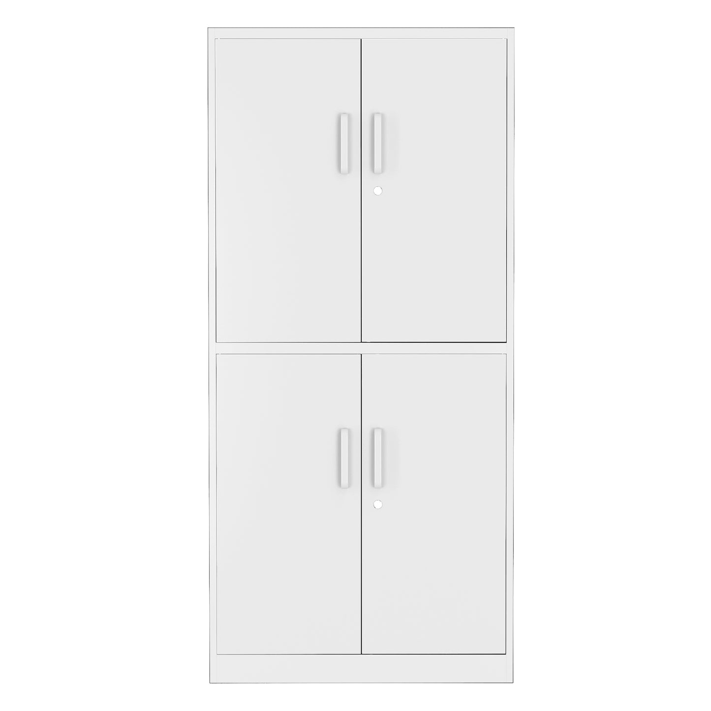 SYNGAR Garage Cabinet, 72in Metal Lock Storage Cabinet with Doors and Shelves, Office Cabinet for Home Office Utility Room Office and Kitchen Pantry, White