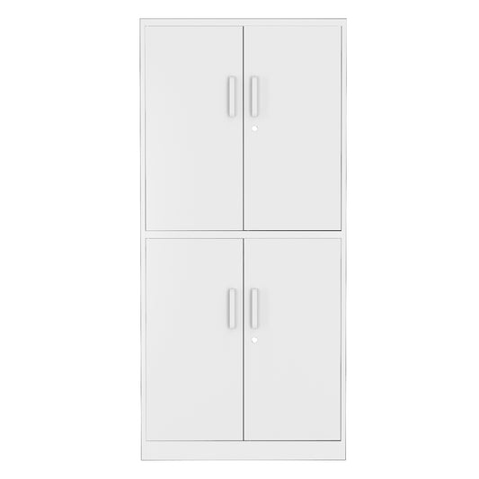 SYNGAR Garage Cabinet, 72in Metal Lock Storage Cabinet with Doors and Shelves, Office Cabinet for Home Office Utility Room Office and Kitchen Pantry, White