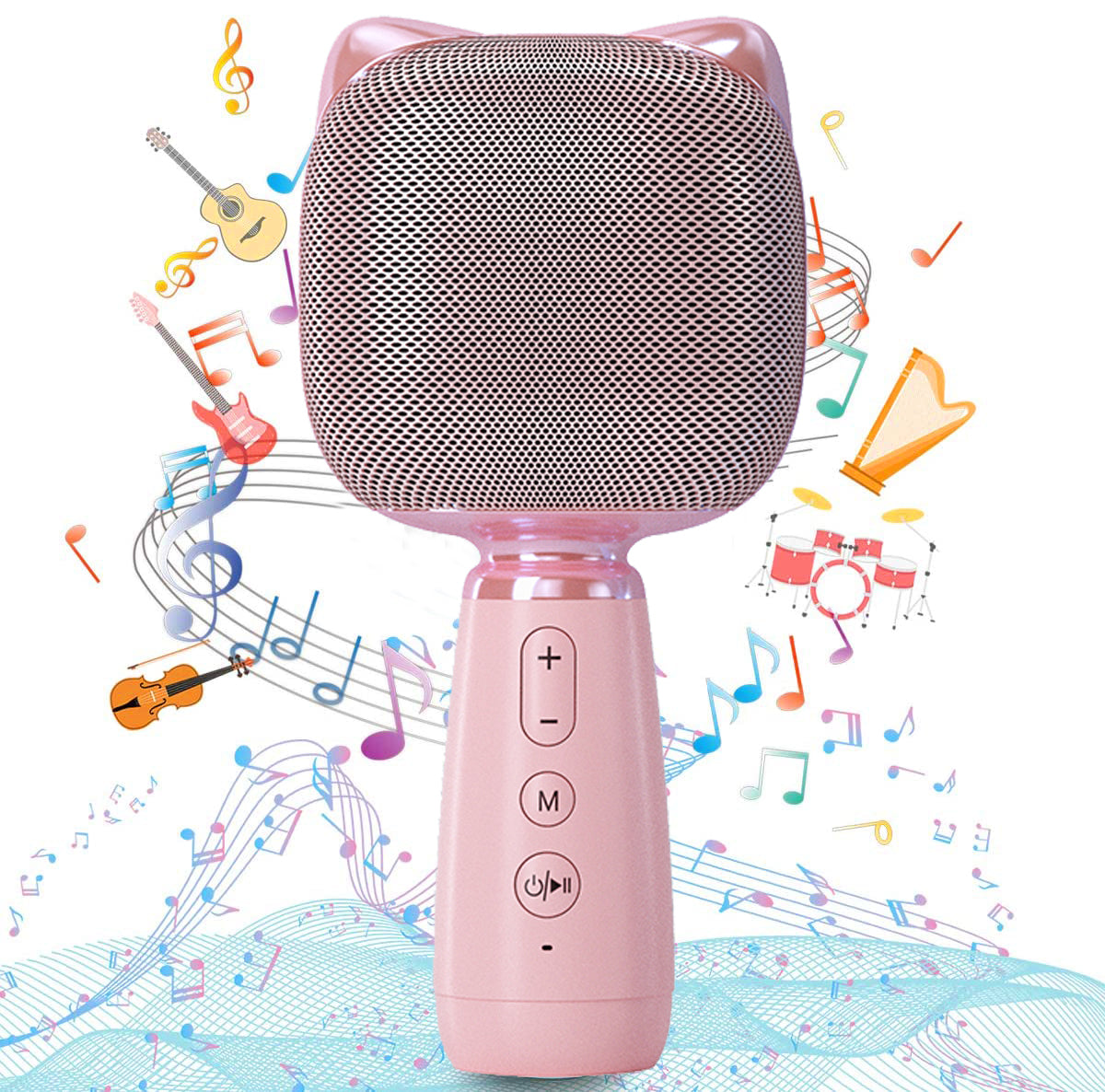 Wireless Microphone for Kids, Handheld Portable Karaoke Machine Speaker with Record Function, Christmas Gifts Toy for 3-12 Year Old Girls and Boys, Blue, LJ832