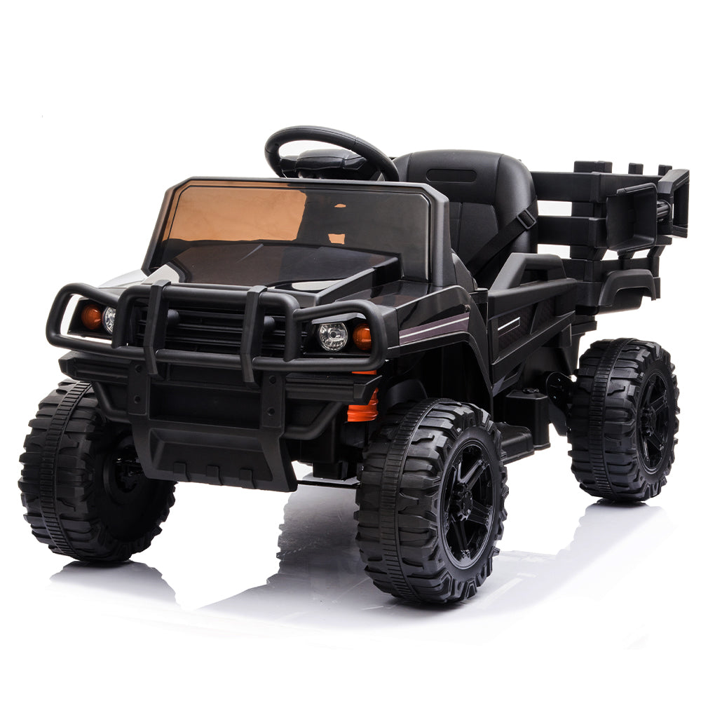 Kids Electric Truck Car, 12V Power Children Ride On Toy, Kids Ride on Car, Children's Riding Car with R/C Parental Remote, Leather Seat, Music, Lights for 3 to 6 Years, K123