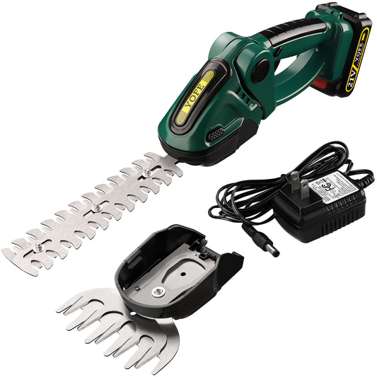 SYNGAR 2-in-1 Cordless Grass Shear & Shrubbery Trimmer, 21V Electric Handheld Hedge Trimmer Grass Cutter, with Rechargeable Battery and Charger, for Yard Lawn Garden Care, Y012