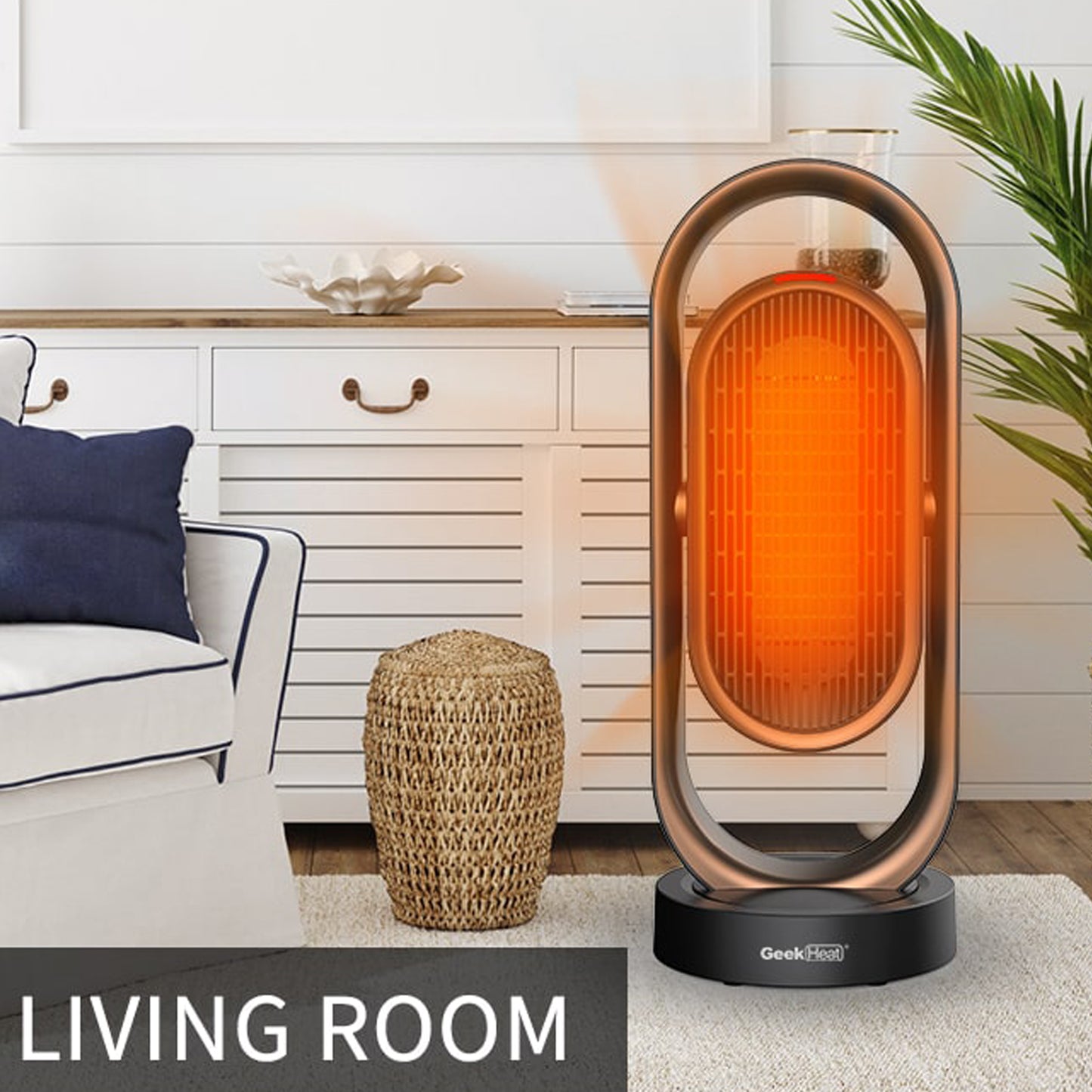 1500W Fast Heating Heater, Portable Space Heater for Indoor Use, W/ Dual Oscillating, Tip-Over Protection, 8H Time, Heating and Fan Modes, Tower Ceramic Heater for Living Room, Bedroom, Office, C18