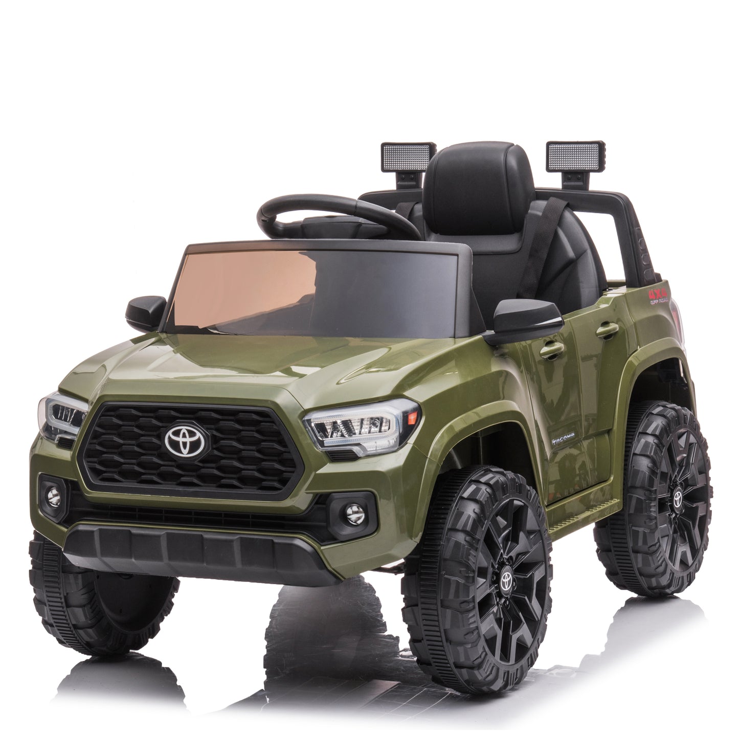 Licensed Toyota Tacoma Ride on Car for Kids, 12V Powered Ride on Toy with Remote Control, Electric Car Vehicle with LED Lights, MP3 Player, Battery Powered Toy Car for Boys/Girls, Green, Y019