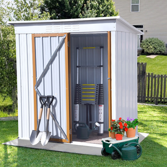 5' x 3' Outdoor Storage Shed, Metal Garden Shed with Single Lockable Door, Tools Storage Shed for Backyard, Patio, Lawn, Y011
