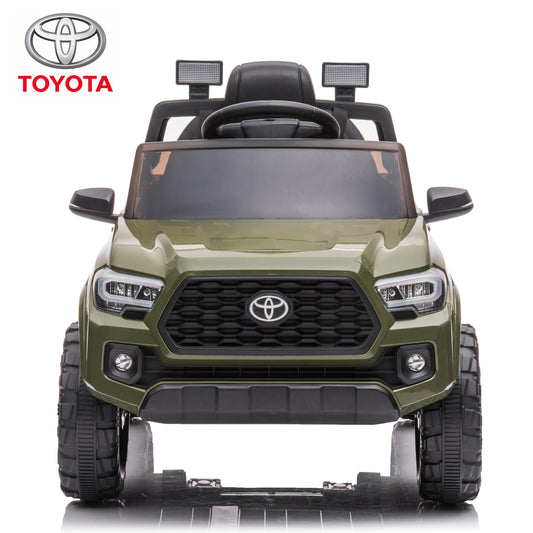 SYNGAR Kids 12V Licensed Toyota Tacoma Powered Ride on Car, Electric Ride on Toy with Remote Control, MP3 Player and LED Lights, Battery Powered Car Vehicle for Kids Boys Girls Gift, Green, Y018