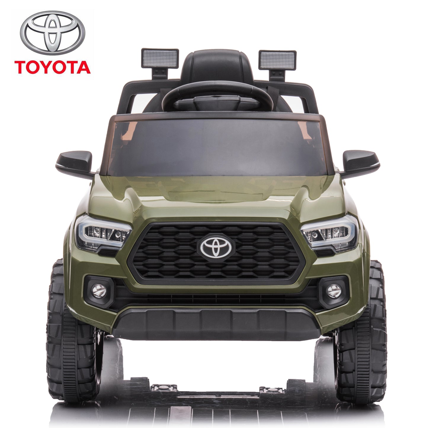 Licensed Toyota Tacoma Ride on Car for Kids, 12V Powered Ride on Toy with Remote Control, Electric Car Vehicle with LED Lights, MP3 Player, Battery Powered Toy Car for Boys/Girls, Green, Y019