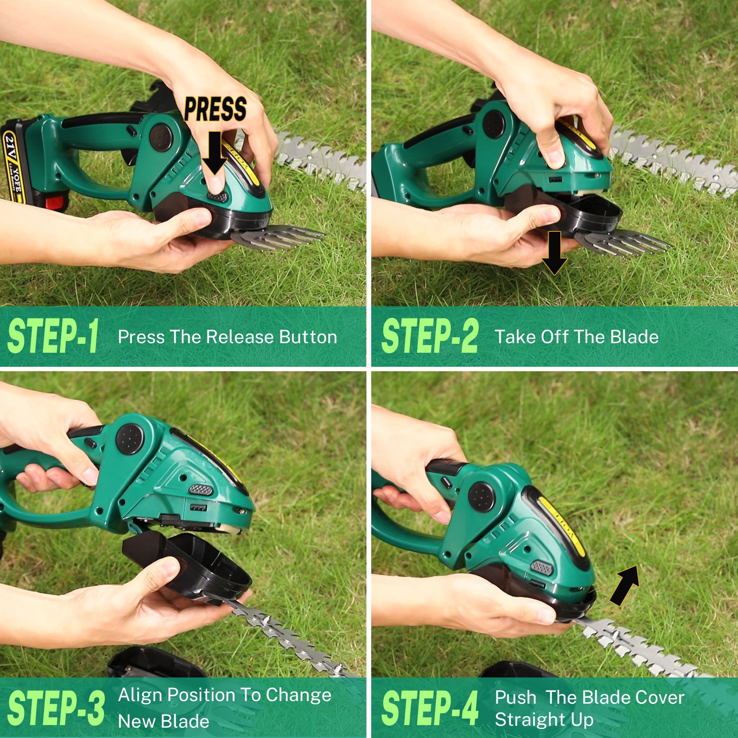 SYNGAR 2-in-1 Cordless Grass Shear & Shrubbery Trimmer, 21V Electric Handheld Hedge Trimmer Grass Cutter, with Rechargeable Battery and Charger, for Yard Lawn Garden Care, Y012