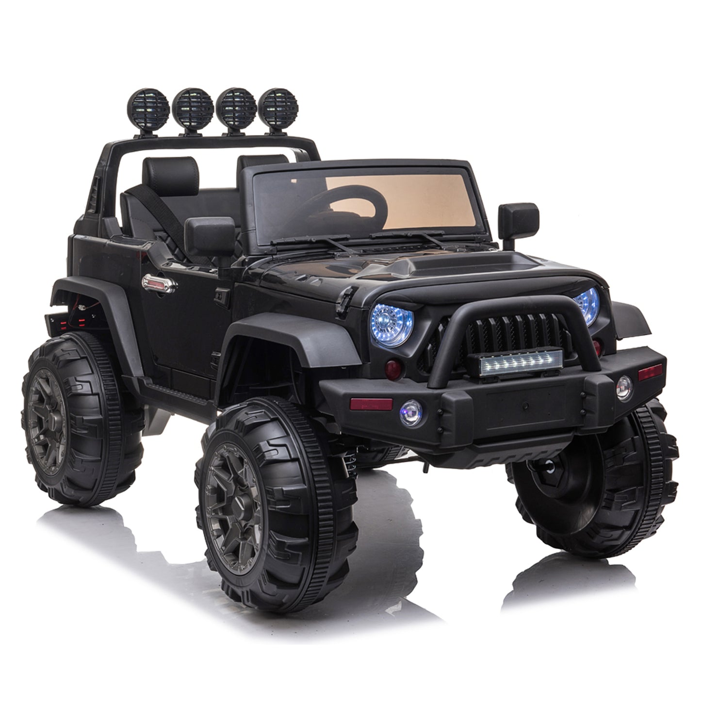 Battery Powered Car with 3 Speed for Kids, 12V Unisex Ride on Truck w/ Remote Control, MP3 Player, LED Headlights & Spring Suspension, Battery Operated Electric Toy Vehicle Gift for Party, C08