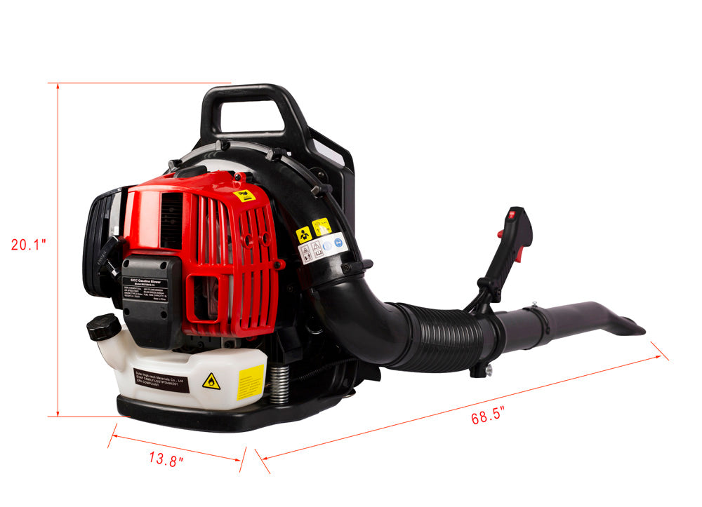 Leaf Blower Gas Powered Backpack with Extention Tube for Snow Blowing and Cleaning, 52CC 2-Cycle, LJ2425