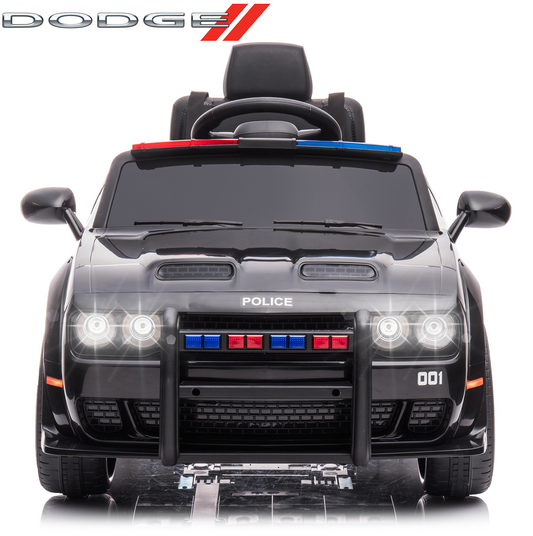 SYNGAR Power Dodge Challenger SRT Ride on Toy, 12 Volt Battery Powered Electric Car with Remote Control, Horn, LED Lights, Bluetooth for Boys Girls Birthday Gift, Black