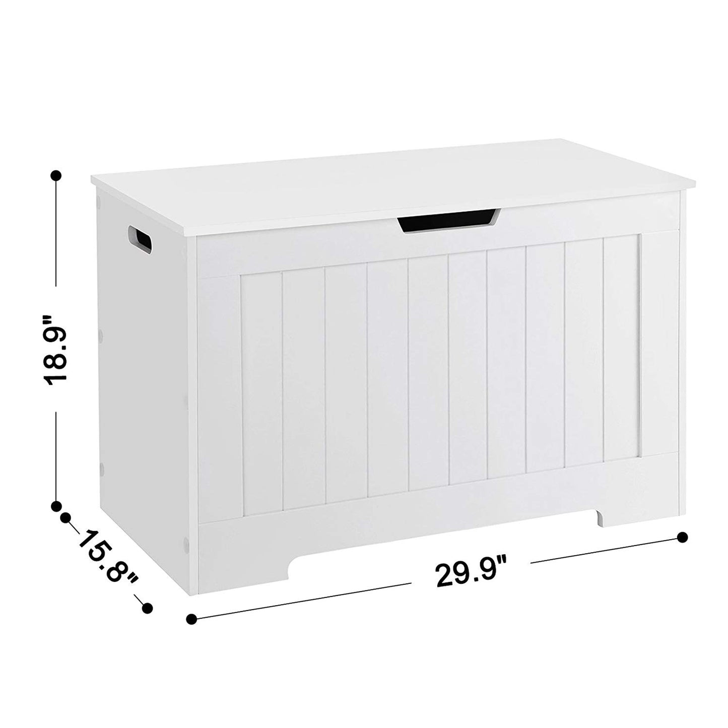Wooden Kids Toys Storage Chest Organizer, Modern Storage Bench with 2 Safety Hinges, Toys Storage Cabinet for Boys and Girls, Kids Toys Storage Box for Entryway Living Room Bedroom, White, C23