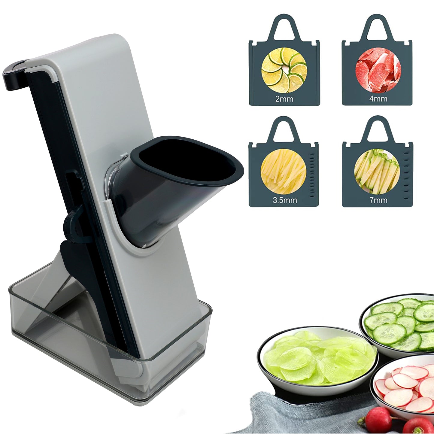 Mandoline Slicer for Kitchen, Chopping Artifact, Vegetable Slicer Cutter, Food Slice and Julienne for Potatoes, Onions, Cucumbers, Carrots, Fruits, Veggie Chopper for Vegetables Meal Prep, Blue
