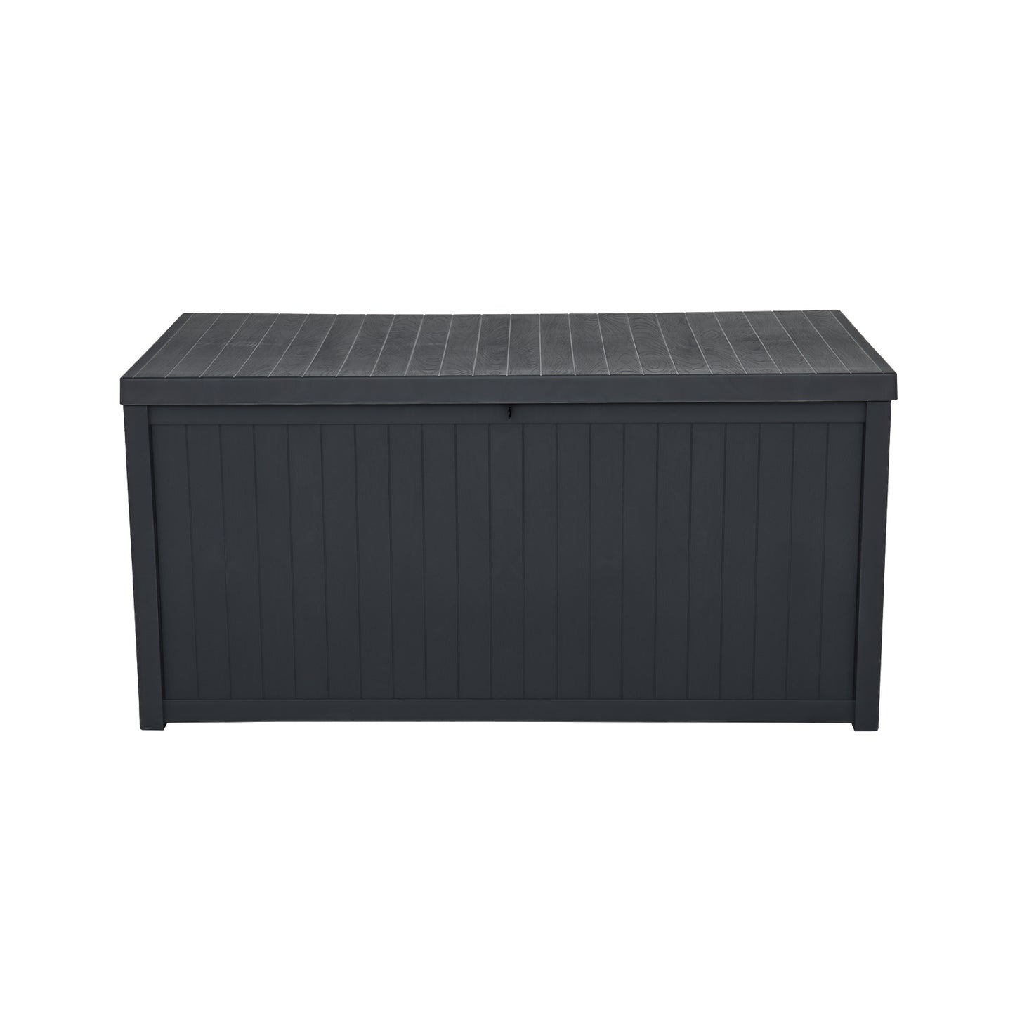 SYNGAR 113 Gallon Resin Deck Box, Patio Large Storage Cabinet, Outdoor Waterproof Storage Chest, Storage Container with Lid, for Outside Furniture Cushions, Garden Tools, Kids' Toys, Black, Y027