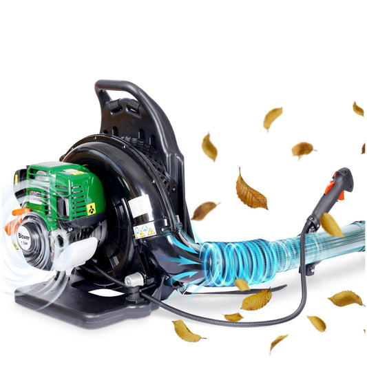 2023 Upgrade 580CFM Cordless Leaf Blower Gas PoweGreen Backpack with Extention Tube for Snow Blowing and Cleaning, 37.7cc 4 Stroke