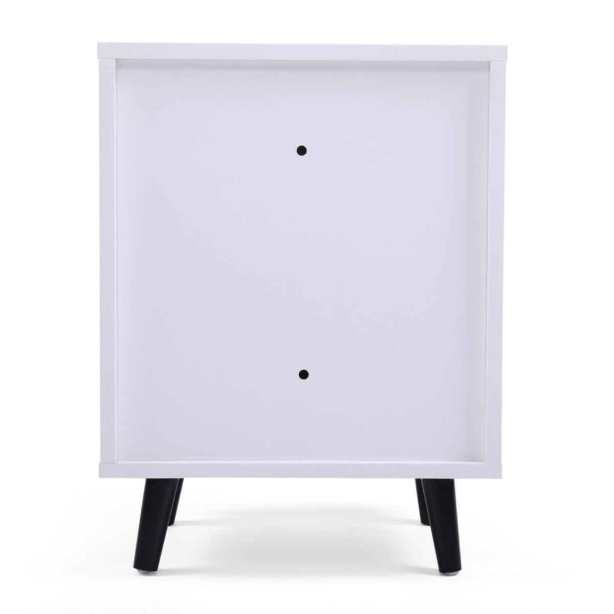 SYNGAR Nightstand Set of 2, White Nightstand Low Foot with and 2 Drawers, Side Tables End Table for Living Room Bedroom