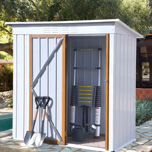 5' x 3' Outdoor Metal Storage Shed, Garden Shed for Tools, Trash Can, Storage Shed with Single Lockable Door, for Backyard, Patio, Lawn, C29