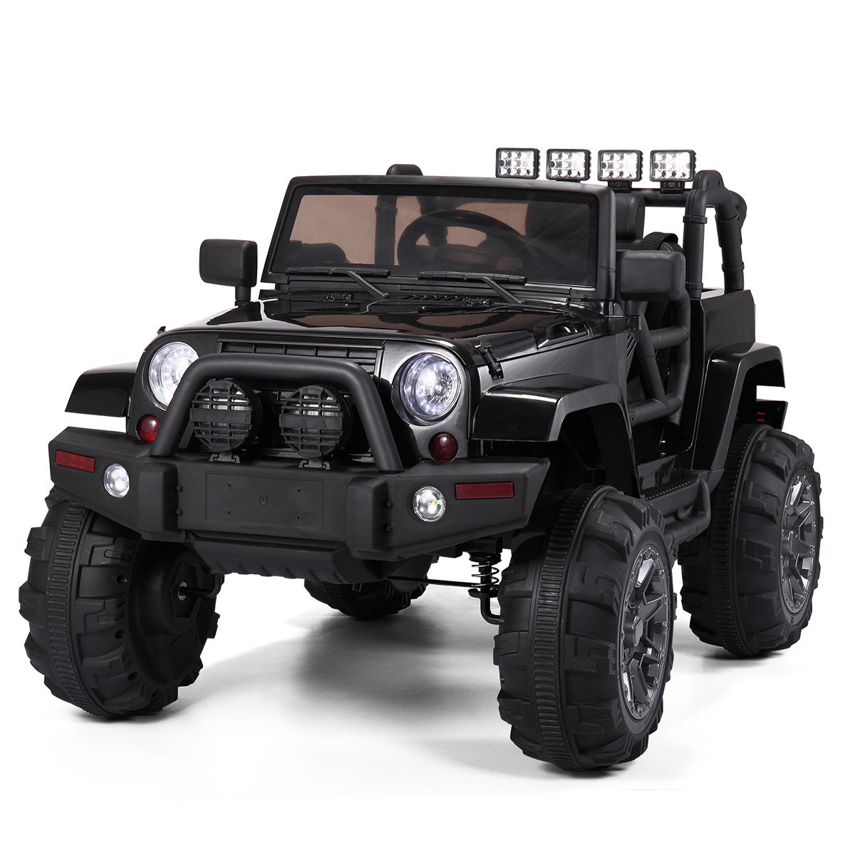 Ride on Cars with Remote Control, 12v Ride on Toys with LED Lights MP3 Player Car Toys, Battery Powered Riding Toys, Kids Party Gift, Black, LJ1146